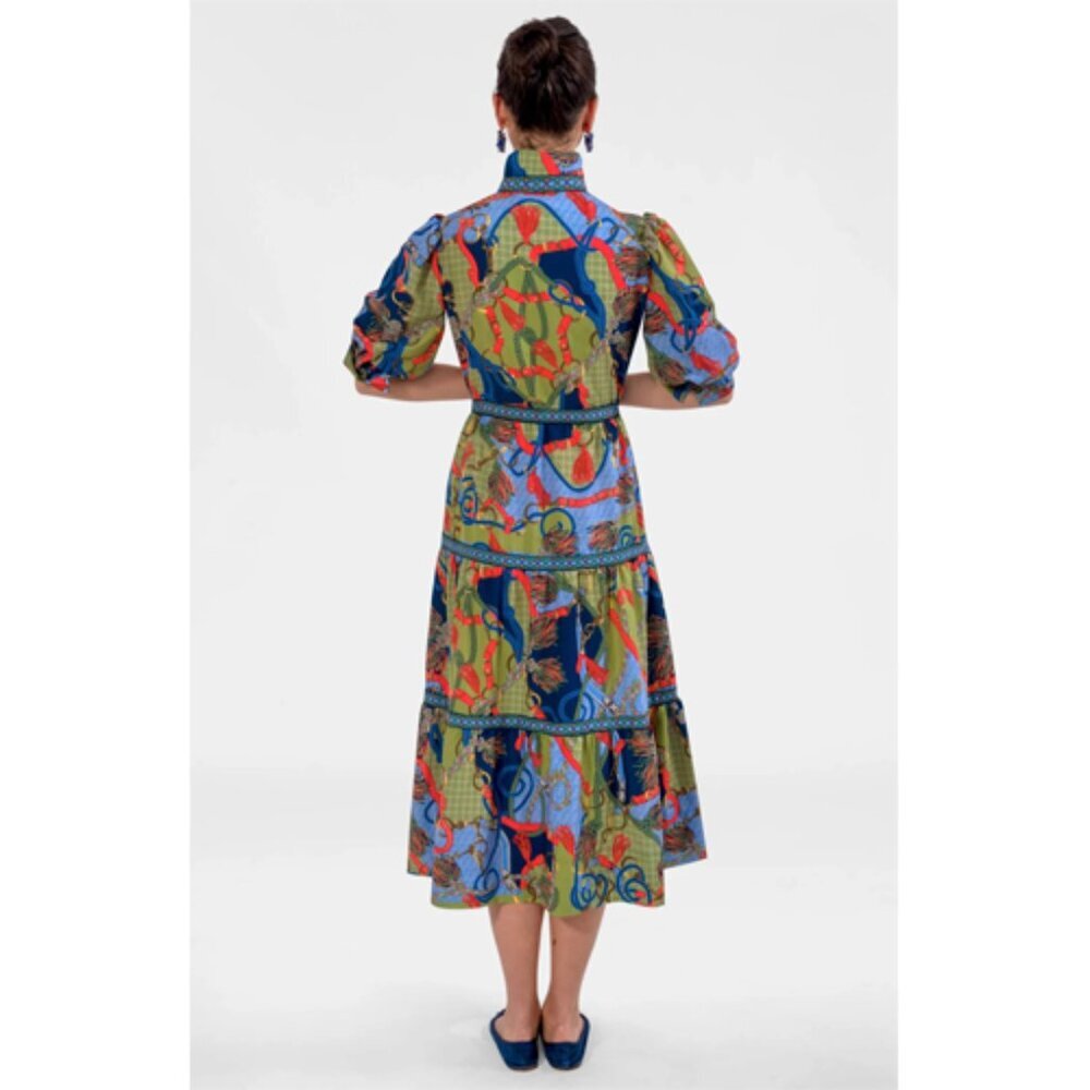 Gretchen Scott Damsel Olive Ditto Print Maxi Dress Large NEW NWT - Picture 6 of 9